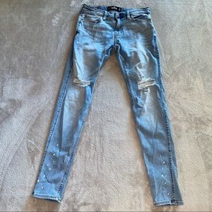 Hollister Stacked Skinny Stretch Distressed Jeans